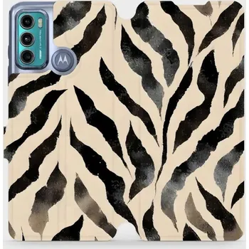Pouzdro na mobilní telefon Flipové pouzdro Mobiwear - Motorola Moto G60 - VA53S Zebří (Knížkové flip pouzdro, obal, kryt na mobil Motorola Moto G60 - VA53S Zebří, materiál Umělá kůže + TPU - ochrana 360°, stojánek, silikonová vanička, magnetické zavírání)