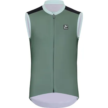 Cyklistické oblečení HOLOKOLO Cyklistický dres bez rukávů - SIMPLE - zelená/černá 5XL