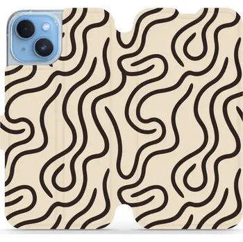 Pouzdro na mobilní telefon Flipové pouzdro Mobiwear - Apple iPhone 14 - VA60S Linky (Knížkové flip pouzdro, obal, kryt na mobil Apple iPhone 14 - VA60S Linky, materiál Umělá kůže + TPU - ochrana 360°, stojánek, silikonová vanička, magnetické zavírání)
