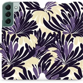 Pouzdro na mobilní telefon Flipové pouzdro Mobiwear - Samsung Galaxy S22 Plus - VA47S Fialová flóra (Knížkové flip pouzdro, obal, kryt na mobil Samsung Galaxy S22 Plus - VA47S Fialová flóra, materiál Umělá kůže + TPU - ochrana 360°, stojánek, silikonová vanička, magnetické zavírání