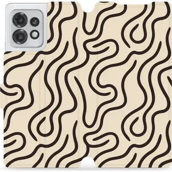 Pouzdro na mobilní telefon Flipové pouzdro Mobiwear - Motorola Edge 40 Pro - VA60S Linky (Knížkové flip pouzdro, obal, kryt na mobil Motorola Edge 40 Pro - VA60S Linky, materiál Umělá kůže + TPU - ochrana 360°, stojánek, silikonová vanička, magnetické zavírání)