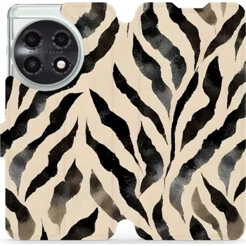 Pouzdro na mobilní telefon Flipové pouzdro Mobiwear - OnePlus 11 5G - VA53S Zebří (Knížkové flip pouzdro, obal, kryt na mobil OnePlus 11 5G - VA53S Zebří, materiál Umělá kůže + TPU - ochrana 360°, stojánek, silikonová vanička, magnetické zavírání)