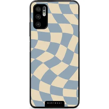 Pouzdro na mobilní telefon Lesklý kryt Mobiwear Glossy - Xiaomi Redmi Note 10 5G - GA59G Modrá a béžová šachovnice (Prémiové lesklé pouzdro, obal, kryt Mobiwear Glossy na mobil Xiaomi Redmi Note 10 5G - GA59G Modrá a béžová šachovnice, materiál Plast + TPU silikon - krytí po všech)