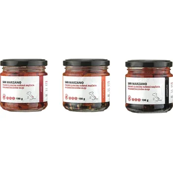 Dárkový potravinový koš Balíček nakládaných rajčat pro chlapy Pomodoro Moravia