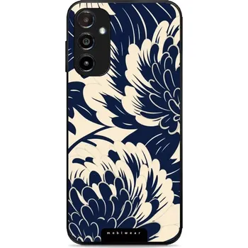 Telefonní příslušenství Lesklý kryt Mobiwear Glossy - Samsung Galaxy A14 / A14 5G - GA40G Modré a béžové květy (Prémiové lesklé pouzdro, obal, kryt Mobiwear Glossy na mobil Samsung Galaxy A14 / A14 5G - GA40G Modré a béžové květy, materiál Plast + TPU silikon - krytí po všech)