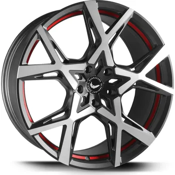 Alu kolo Barracuda PROJECT X černá broušená / červený lem 10×22" 5×112 ET 30