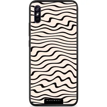 Pouzdro na mobilní telefon Lesklý kryt Mobiwear Glossy - Xiaomi Redmi 9A / 9AT - GA62G Vlnky na béžové (Prémiové lesklé pouzdro, obal, kryt Mobiwear Glossy na mobil Xiaomi Redmi 9A / 9AT - GA62G Vlnky na béžové, materiál Plast + TPU silikon - krytí po všech stranách, neošoupatelný)