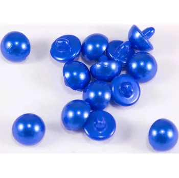 Knoflík Knoflík perlička se spodním přišitím - královská modrá perleťová - průměr 0,9 cm