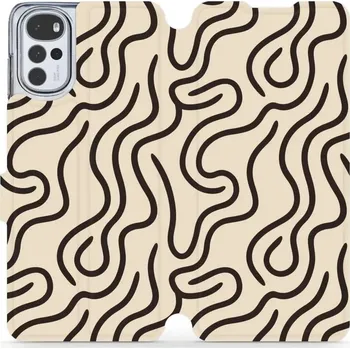 Pouzdro na mobilní telefon Flipové pouzdro Mobiwear - Motorola Moto G22 - VA60S Linky (Knížkové flip pouzdro, obal, kryt na mobil Motorola Moto G22 - VA60S Linky, materiál Umělá kůže + TPU - ochrana 360°, stojánek, silikonová vanička, magnetické zavírání)