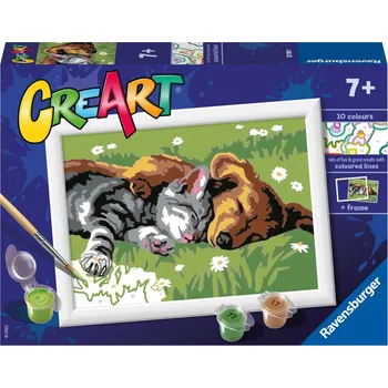 Ravensburger CreArt Spící pes a kočka 18 x 13 cm