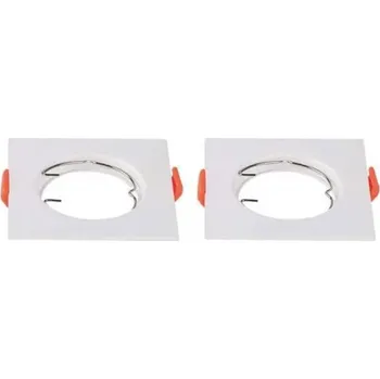 Rámečky na bodovou žárovku GU10/GU5.3, čtvercové, bílé, balení 2ks