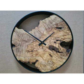 Hodiny Hodiny - Olivovník + kovová obruč Q35cm - RW_W_HOD_35_MECH