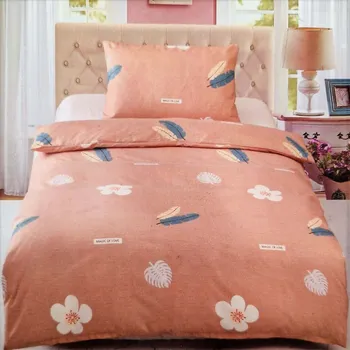 Povlečení Universal design Povlečení z mikrovlákna starorůžové - Kytky a pírka