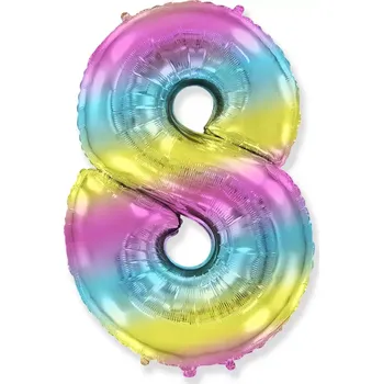 Balónek Foliová číslice 8 duhová 102cm