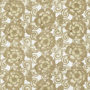 Vyšívaná organza 09390 béžová, š.135