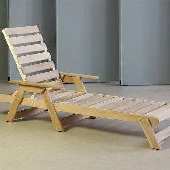 Zahradní lehátko Saunové dřevěné polohovací lehátko z Cedru