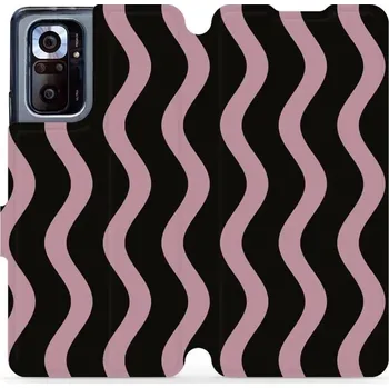 Pouzdro na mobilní telefon Flipové pouzdro Mobiwear - Xiaomi Redmi Note 10 Pro - VA54S Fialové vlnky (Knížkové flip pouzdro, obal, kryt na mobil Xiaomi Redmi Note 10 Pro - VA54S Fialové vlnky, materiál Umělá kůže + TPU - ochrana 360°, stojánek, silikonová vanička, magnetické zavírá
