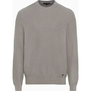 Pánský svetr PORSCHE DESIGN Jacquard sweater Svetr společenský žakárový světle šedá (Svetr vyrobený z nejkvalitnější italské bavlny s voštinovým vzorem.)