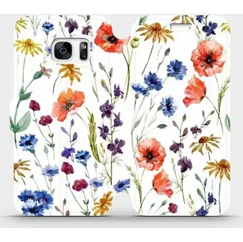 Pouzdro na mobilní telefon Flipové pouzdro Mobiwear - Samsung Galaxy S7 - MP04S Luční kvítí (Knížkové flip pouzdro, obal, kryt na mobil Samsung Galaxy S7 - MP04S Luční kvítí, materiál Umělá kůže + TPU - ochrana 360°, stojánek, silikonová vanička, magnetické zavírání)