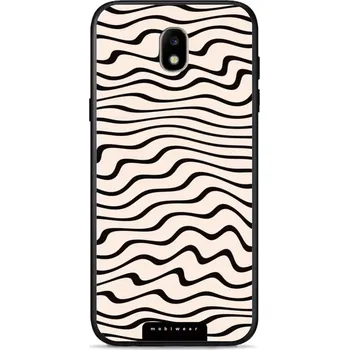 Pouzdro na mobilní telefon Lesklý kryt Mobiwear Glossy - Samsung Galaxy J3 2017 - GA62G Vlnky na béžové (Prémiové lesklé pouzdro, obal, kryt Mobiwear Glossy na mobil Samsung Galaxy J3 2017 - GA62G Vlnky na béžové, materiál Plast + TPU silikon - krytí po všech stranách, neošoupateln