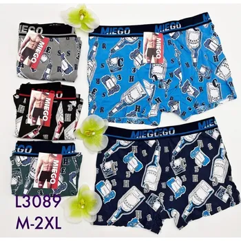 Boxerky Pánské bavlněné boxerky Miego - L3089 (Balení/12 ks)