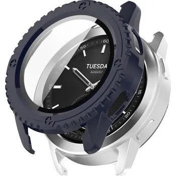 Příslušenství k chytrým hodinkám VSECHNONAMOBIL 71834 PC FULL COVER Plastový kryt se sklem pro Xiaomi Watch S3 modrý