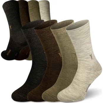 Pánské ponožky Northman Gunnar Merino ponožky 4-pack Velikost: 45-47 Hnědé Společenské Merino Ponožky (sada)