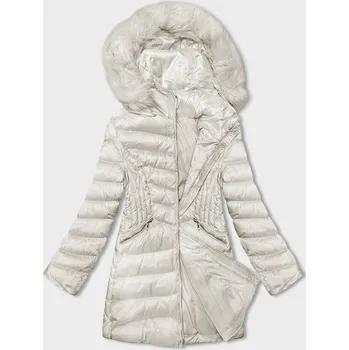 Dámská cargo bunda Ecru Péřová Dámská Bunda s Odepínatelnou Kapucí J.STYLE, odstíny béžové M (38) i392_22624-47