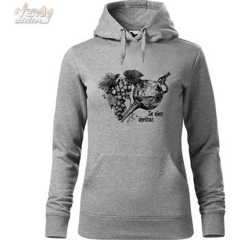 Dámská mikina Mikina - In vino veritas Barva: Šedá (12), Velikost: XXL, Střih: Dámské