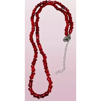 Náhrdelník Luxusní korálový náhrdelník z pravého korálu, hypoalergenní ocel