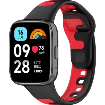 Příslušenství k chytrým hodinkám eses Silikonový řemínek pro Xiaomi Redmi Watch 3 Active - Černo červená