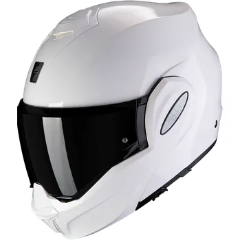 Helma na motorku Scorpion exo-tech evo solid bílá lesklá m