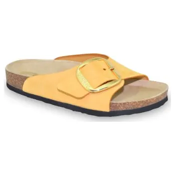 Dámská zdravotní obuv Grubin zdravotní dámská kožená obuv pantofle Sicilija pantofle žlutá 0613610 Velikost obuvi: 38, Barva obuvi: Žlutá