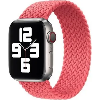 Řemínek na hodinky Nylonový řemínek s copánkovým vzorem pro Apple Watch 42mm / 41mm / 40mm / 38mm - L - růžový