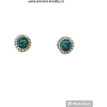 Náušnice Stříbrné náušnice s kamínky - opál (Modrý opál stříbrné náušnice)