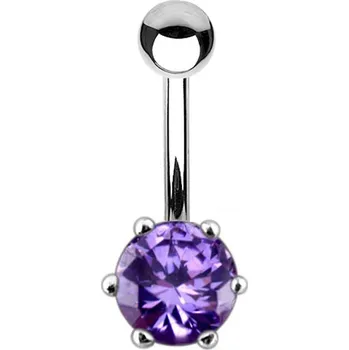 Piercing Šperky4U Stříbrný piercing do pupíku se zirkonem - BP01025-A