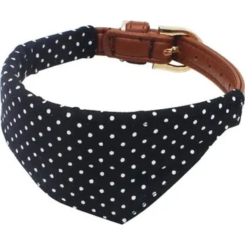 Obojek pro psa Kožený obojek pro psy a kočky s mašličkou - Černé šátky,M
