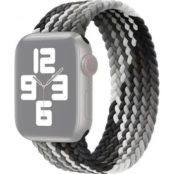 Řemínek na hodinky Nylonový řemínek s barevným copánkovým vzorem pro Apple Watch Ultra 49mm / 46mm / 45mm / 44mm / 42mm - XS - černý