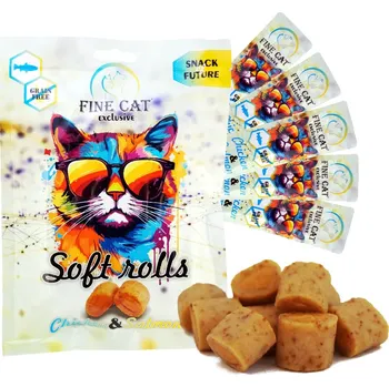 Pamlsek pro kočku Fine Cat Exclusive Soft Roll svačinka pro kočky KUŘECÍ S LOSOSEM 5x10 g