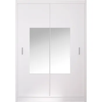 Šatní skříň Tempo Kondela Skříň s posuvnými dveřmi, bílá, 150x215, MADRYT