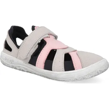 Dívčí sandály Barefoot dětské sandály Jonap - Kelly šedorůžové Velikost: 22
