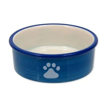 miska pro kočku Miska Magic Cat keramická kočičí tlapka modrá
