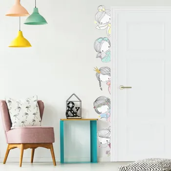Samolepící dekorace Samolepky na zeď pro holčičky - INSPIO víly kolem dveří, velikost 90 x 50 cm, 9185f