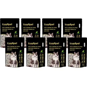 Podestýlka pro kočku Love4pet super hrudkující stelivo tofu 8x(2,5 kg 4,3 l) pro kočky