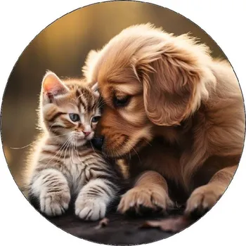 Jedlá dekorace na dort Jedlý papír štěně a kotě 19,5cm