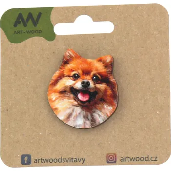Brož art-wood.cz Dřevěná brož - Pomeranian