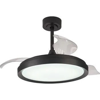 Stropní ventilátor Mantra 8828 Mistral, rozvinovací ventilátor se svítidlem a dálk. ovladačem, LED 50W 3000-6500K, černá, průměr 51/106cm