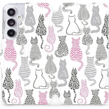 Pouzdro na mobilní telefon Flipové pouzdro Mobiwear - Samsung Galaxy A55 5G - MX01S Kočičí zádíčka (Knížkové flip pouzdro, obal, kryt na mobil Samsung Galaxy A55 5G - MX01S Kočičí zádíčka, materiál Umělá kůže + TPU - ochrana 360°, stojánek, silikonová vanička, magnetické zavírání)