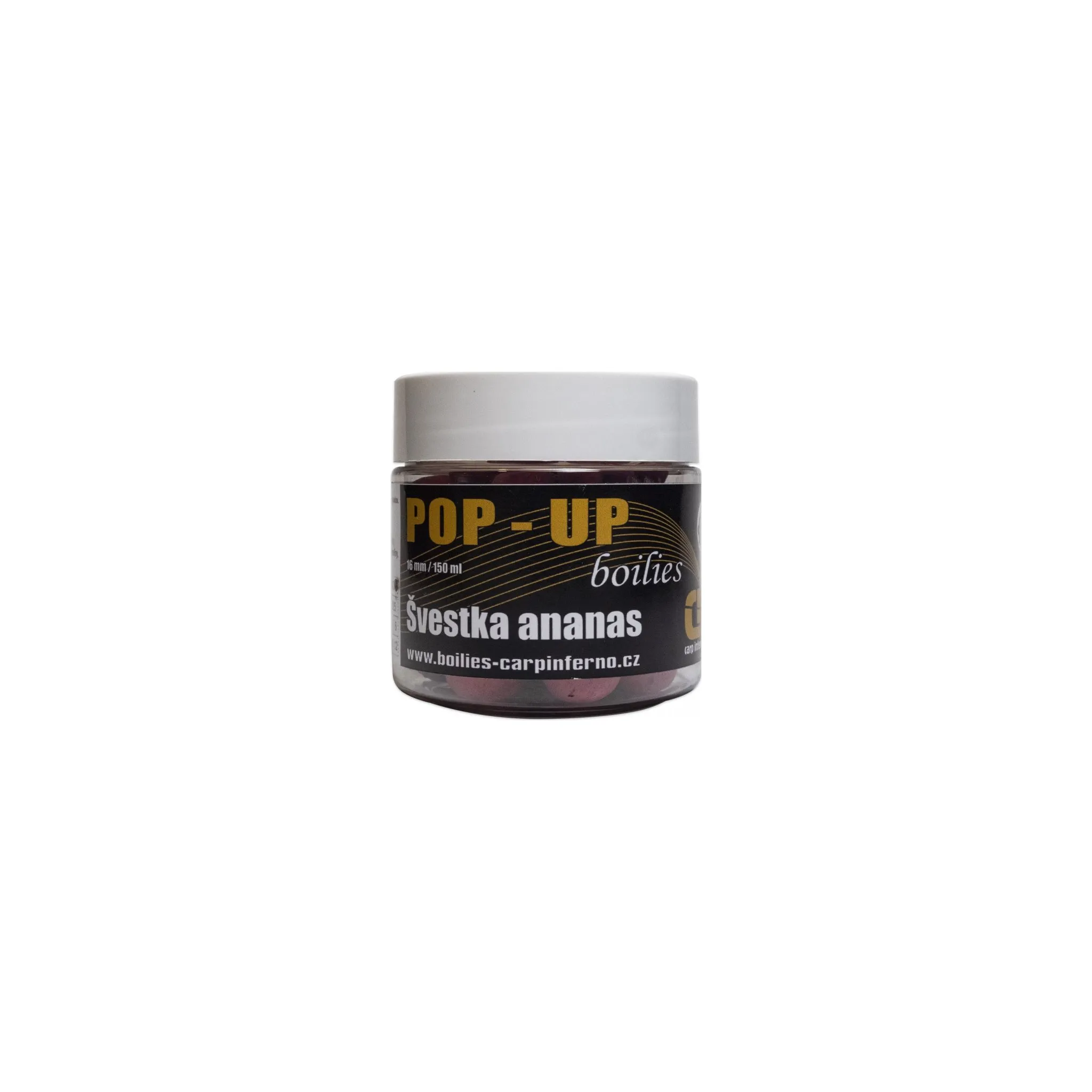Fotografie 1 - Boilies Carp Inferno Pop-Up Boilies 16 mm/150 ml Ananas/Švestka