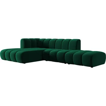 Pohovka Micadoni Sametová rohová pohovka Lupine 294 cm, levá